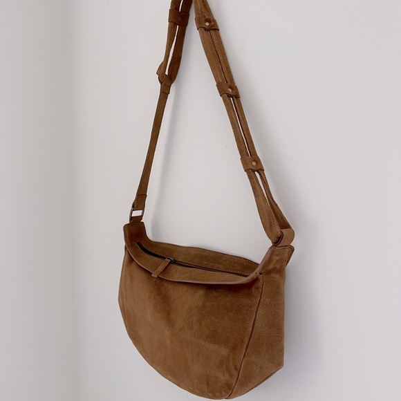 Free people brown suede hobo crossbody bag